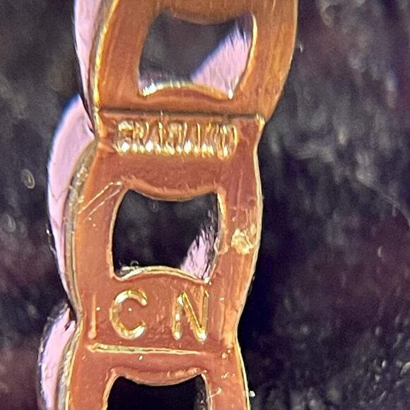 GRAZIANO CN GOLD TONE OPEN CHAIN LINK BANGLE BRACELET - Picture 7 of 8